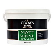 Crown Trade 7.5L White Matt Vinyl Emulsion Paint