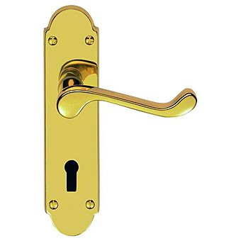 Carlisle Brass Oakley Polished Brass Lock Door Handles