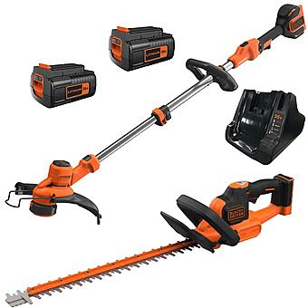 Black & Decker 36V Cordless Strimmer & Hedge Trimmer Twinpack 2 x 2.0Ah Batteries