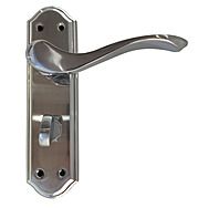 Windsor Polished and Satin Chrome Bathroom Door Handles