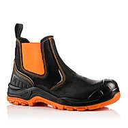 Buckbootz BuckzViz BVIZ3 Black & Orange Safety Dealer Boots