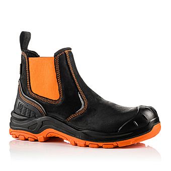 Picture of Buckbootz BuckzViz BVIZ3 Black & Orange Safety Dealer Boots