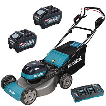 Makita LM002GT204 40Vmax XGT Cordless Lawn Mower 53cm Self-Propelled Lawnmower 2 x 5.0Ah Batteries