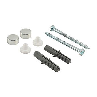 Timco Pan and Bidet Fixing Kit 6 x 80mm - Chrome Caps