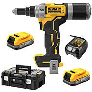 DeWalt DCF414E2T 18V XR 1/4" 6.3mm Brushless Riveter 2x 1.7Ah PowerStack Batteries