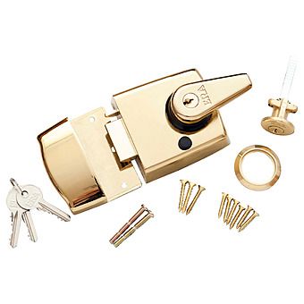 ERA 60mm Double Locking Night Latch Rim Lock Brass