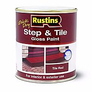 Rustins Tile And Step Paint In Tile Red 0.5 Litre