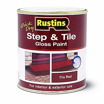 Rustins Tile And Step Paint In Tile Red 0.5 Litre