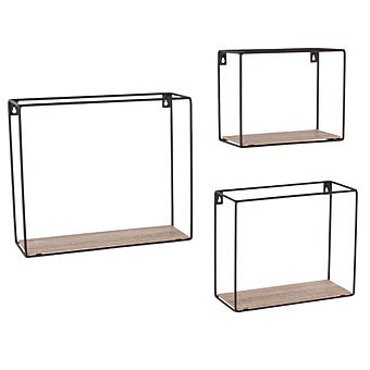 LOFT Black Wire Rectangular Wall Shelves Set of 3 Sizes