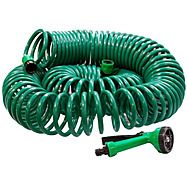 Kingfisher 30m Coiled Garden Hose & Sprayer