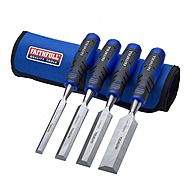 Faithfull 4 Piece Chisel Set | Bevel Edge | Soft Grip