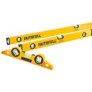 Faithfull 3 Piece Torpedo Level Set | 120cm, 60cm and 24cm