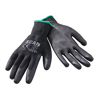 Scan Black PU Coated Gloves 5 Pack