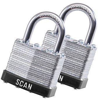 Scan Twin Pack Laminated Padlocks Keyed Alike 40mm