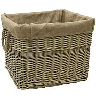 Rectangular Antique Lined Log Basket