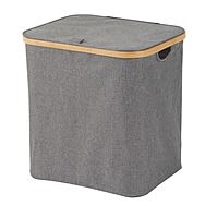 Cotswold Large Grey & Bamboo Laundry Hamper