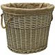 Oval Antique Lined Log Basket