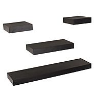 Hudson Narrow Matt Black Floating Shelf Set of 4