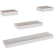 Hudson Narrow Matt White Floating Shelf Set of 4