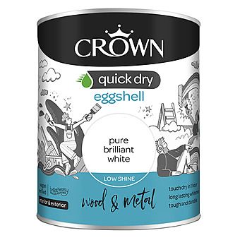 Picture of Crown Quick Dry Eggshell Pure Brilliant White Paint for Wood & Metal