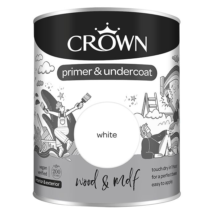 Crown White Paint Primer & Undercoat for Wood & MDF Ray Grahams DIY Store