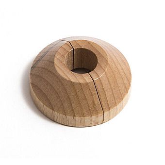 Solid Wood Beech Radiator Collar Rosette for 15mm Pipe