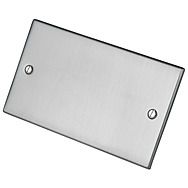 2 Gang Double Blanking Plate Satin Chrome