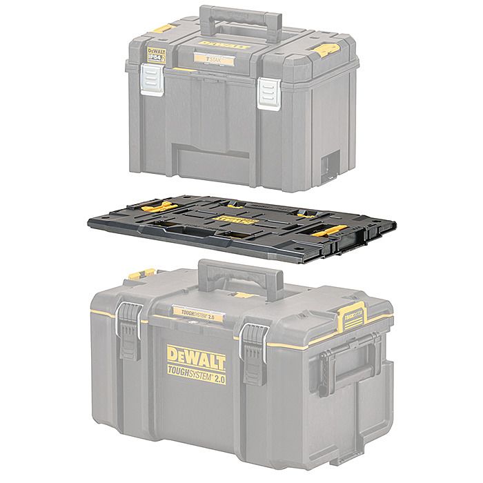 I spotted this on the tool launch page for the DWST08017 Toughsystem to  Tstak adapter - looks like it may play with the non Tstak organisers too  : r/Dewalt