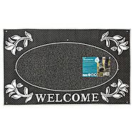 Metallic Look Welcome Pin Door Mat 45 x 75cm Silver