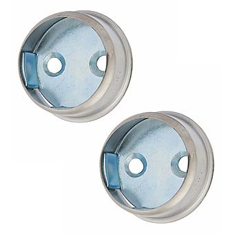 25mm Chrome Invisifix Wardrobe Rail End Sockets Pair