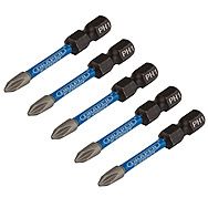 Draper Expert PH1 Impact Rated 50mm Screwdriver Bits 5 Pack