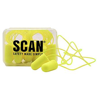 Scan Tapered Foam Ear Plugs and Cord 6 Pairs