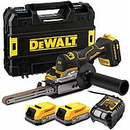 DeWalt DCM200E2T 18V Bandfile Filing Belt Sander 457mm x 13mm & 2x 1.7Ah PowerStack Batteries