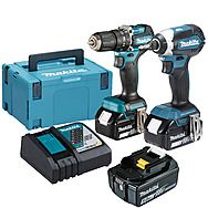 Makita DLX2460T3J 18V LXT Twinpack with DTD153, DHP487 & 3x 5.0Ah Batteries