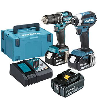 Makita DLX2460T3J 18V LXT Twinpack with DTD153, DHP487 & 3x 5.0Ah Batteries