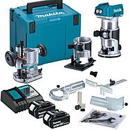 Makita DRT50RTJX2 18V 1/4" Router & 3 Bases & 2 x 5.0Ah Batteries