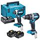 Makita DLX2180TJ 18V Cordless Brushless Kit DHP484 Combi Drill &amp; DTD153 Impact Driver With 2 x 5.0Ah Batteries