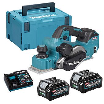 Makita KP001GD201 40Vmax XGT 82mm Planer 2 x 2.5Ah Batteries