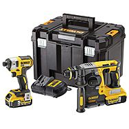 DeWalt DCK2532P2 18V XR Impact Driver & Hammer Drill Twin Pack + 2x 5.0Ah XR Batteries