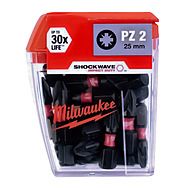 Milwaukee 25 Pack Shockwave PZ2 25mm Screwdriver Bits | 4932472041