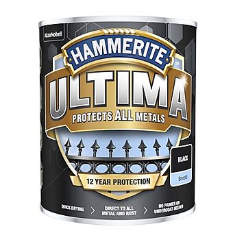 Hammerite Ultima Smooth Metal Paint Black 750ml