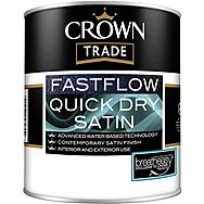 Crown Fastflow Quick Dry Satin Paint White