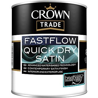 Picture of Crown Fastflow Quick Dry Satin Paint White