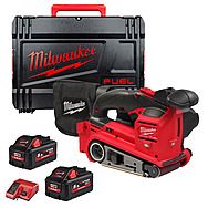 Milwaukee M18 FBTS75-552X 18V FUEL 75mm Cordless Belt Sander 2 x 5.5Ah Batteries | 4933479616