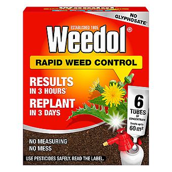 Weedol Rapid Weed Control Weedkiller 6x 23ml Tubes of Concentrate