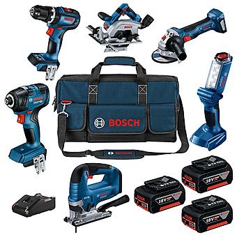 Bosch 0615990N3L 18V 6 Piece Brushless Cordless Kit 3 x 5.0Ah Batteries