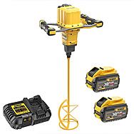 DeWalt DCD240X2 54V XR Flexvolt Paddle Mixer Mixing Drill 2x 9.0Ah Batteries