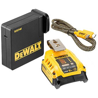 Picture of DeWalt DCB094K 18V XR 100W 5A Bi-Directional USB PD Charger