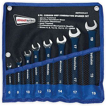 Streetwize 8 Piece Combination Spanner Set with Cushion Grips