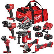 Milwaukee M18 FPP7A3-503B 7 Piece 18V FUEL Cordless Kit Power Pack 3 x 5.0Ah Batteries